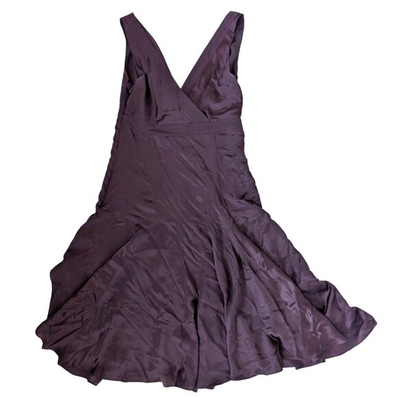 Ted Baker Chocolate Silk A-line Dress Sz 3 (US 8) - Picture 3 of 6